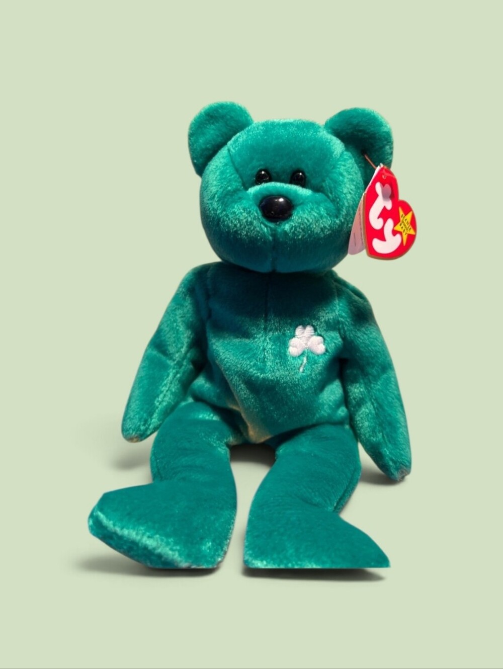 1997 TY Beanie Baby Erin The Bear Green Lucky - MINT w/ Tags
